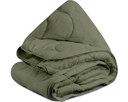 All in One Wasbaar Dekbed Easy 200x200 - Dekbed zonder overtrek - Hoesloos dekbed - Eazy dekbed - Gekleurd dekbed - All Year Winterdekbed & Zomerdekbed - Tweepersoons Dekbed - Olivine