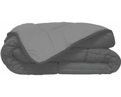 Bedrukt Dekbed Hoesloos Wasbaar Zonder Overtrek Lits Jumeaux- Zelesta® Easybed - Donkergrijs & Zilvergrijs 240x220cm