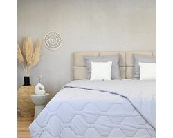 HappyBed 4-seizoenendekbed 200x200 - Tweepersoons - Wasbaar Dekbed Zonder Overtrek - Bedrukt Zonder Hoes - Hoesloos Dekbed met Print - Grijs