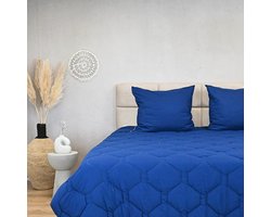 HappyBed 4-seizoenendekbed 200x200 - Tweepersoons - Wasbaar Dekbed Zonder Overtrek - Bedrukt Zonder Hoes - Hoesloos Dekbed met Print - Navy