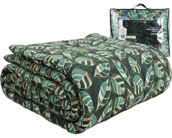 HappyBed All year dekbed enkel 140x220 - Eenpersoons - Wasbaar Dekbed Zonder Overtrek - Bedrukt Zonder Hoes - Hoesloos Dekbed met Print - Gouden Oase