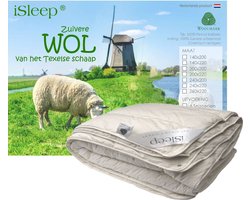 iSleep Wollen 4-Seizoenen Kinderdekbed - 100% Wol - Junior - 120x150 cm