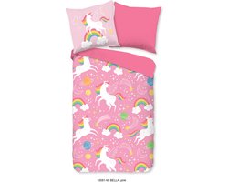 Kinderdekbed zonder overtrek Unicorns & regenbogen - eenpersoons - 140x200 + 60x70 cm