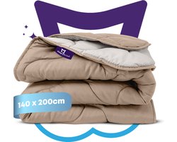 Slaapspeciaal Zomerdekbed - eazydekbed ® Series Taupe/Creme - Dekbed zonder overtrek | 140x200 cm - 30 dagen proefslapen - Hoesloos dekbed - Bedrukt dekbed zonder overtrek - Dekbed in kleur - Gekleurd dekbed - Eenpersoons Dekbed