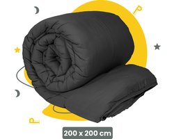 Sleep Comfy - Vivid Dreams - Antraciet - All Year Dekbed Enkel| 200x200 cm - 30 dagen Proefslapen - Hoesloos dekbed - Dekbed zonder overtrek - Dekbed met print - Gekleurd dekbed - Anti Allergie Dekbed - Eenpersoons Dekbed- Zomerdekbed & Winterdekbed