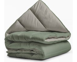 Sleeptime 2 in 1 Omkeerbare Dekbed - Dekbed zonder Overtrek - 200x200 - Groen/Kaki