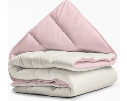 Sleeptime 2 in 1 Omkeerbare Dekbed - Dekbed zonder Overtrek - 240x200 - Creme/Roze