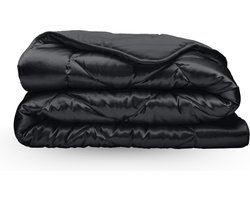 Zelesta Beautybed Black 200x200 - Satijnen dekbed zonder overtrek - Satijnen beddengoed - 30 dagen proefslapen - Wasbaar dekbed - Hoesloos dekbed