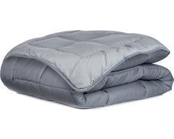 Zelesta Easybed Donkergrijs & Zilvergrijs 240x220cm - Dekbed zonder overtrek - 30 dagen proefslapen - Wasbaar hoesloos dekbed - Bedrukt dekbed - All Year Winterdekbed & Zomerdekbed