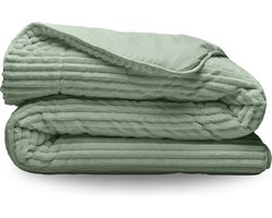 Zelesta Groovebed Green 200x200 - Geribbeld Teddy Dekbedovertrek - 30 dagen proefslapen - Fluffy Dekbedovertrek - Wasbaar dekbed - Dekbed zonder overtrek