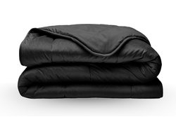 Zelesta Velvetbed Zwart 140x200 - Dekbed zonder overtrek - Velvet dekbed - Wasbaar hoesloos dekbed - Bedrukt dekbed - Dekbed met vaste overtrek - All year winterdekbed & zomerdekbed