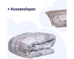 Zelesta Wonderbed Patchwork Hearts 240x200cm - Dekbed zonder overtrek - 30 dagen proefslapen - Wasbaar hoesloos dekbed - Bedrukt dekbed - Dekbed met print - All Year Winterdekbed & Zomerdekbed