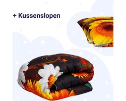 Zelesta Wonderbed Summer Flowers 140x200cm - Dekbed zonder overtrek - 30 dagen proefslapen - Wasbaar hoesloos dekbed - Bedrukt dekbed - Dekbed met print - All Year Winterdekbed & Zomerdekbed