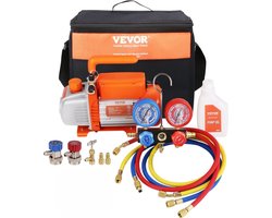 Vacuümpomp - 100L/min - 150W - Vacumeermachine - Compact & Draagbaar - Inclusief Draagtas - Oranje