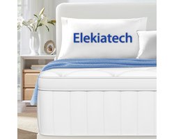 Elekiatech Matras 90 x 200 cm - 22 cm Dik - Eenpersoonsmatrassen-Latex Pocketvering Matras - Anti-Allergische - met 9-laags Composietstructuur