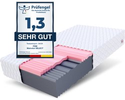 FDM® SELECT MAX DOUBLE Matras 80x200 cm - Koudschuim Matrassen Eenpersoons - Hoogte 24 cm H3 en H4 - Dubbelzijdig - 7 zones - Afritsbaar Aloe hoes wasbaar - Öko-Tex gecertificeerd - Antiallergisch en Ademende