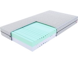 FDM® SPACE Matras 90x200 cm - Koudschuim Matrassen Eenpersoons - Hoogte 21 cm H3 en H4 - Dubbelzijdig - 7 zones - Afritsbaar hoes wasbaar - Öko-Tex gecertificeerd - Antiallergisch en Ademende