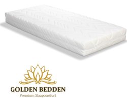 GoldenBedden Eenpersons matrassen Comfort sg25 Polyether - 90×180×10  - Anti-allergische wasbare hoes met rits.