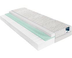 M line Medic Motion matras 90x210 | Koudschuim matras | Voor mensen met nekklachten en rugklachten | 7 comfortzones | Optimale drukontlasting | Wasbare tijk | Extra ventilerend | Voor actieve slapers |