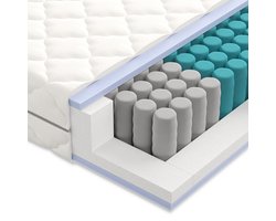 Matras 80 x 200 cm - Hoogte 21cm - Pocketvering matras 80x200 met 7 zones - Ergonomisch - Gemiddeld - Matras 80x200 eenpersoons - Ademende Matrassen 80 x 200 Koudschuim matras geveerd