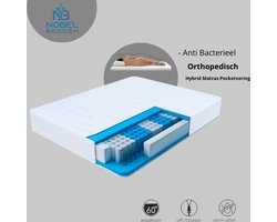 Nobel bedden Hybrid Matras Pocketvering - Wit - Bamboe - 80x200x20