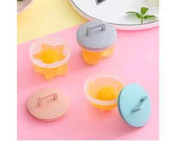 4 Pcs/Set - Leuke Eierkoker - Met Borstel - Plastic- Keuken Accessoires - Koken - Eieren - Stervorm - Roze