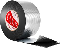 Alu Butyl Tape 10 m x 75 mm x 15 mm - Aluminium Afdichtband Zelfklevend met Sterke Hechting