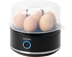 Blokker Eierkoker Elektrisch Zwart 400W - Geschikt voor 7 Eieren - Eierkoker met Timer Ingebouwd - Egg Poacher Functie - Praktisch Ei Koken Hulpmiddel – Inclusief Eierprikker Maatbeker