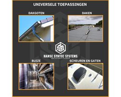 Dak Reparatieband met MicroSealant-technologie - effectief duurzaam en universeel inzetbaar - Zelfklevende tape (Zwart 5cm breedte / 5m lengte)