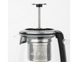 Elektrische Glazen Instant Waterkoker TI600 - 1.5L Met Roestvrijstalen Thee Filter Infuser - 2200W Compact Snelkokend Met Instelbare Thermostaat 70° Tot 100°C Warmhouden - 2 Deksels