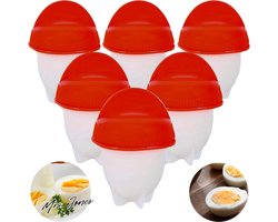 Mrs. Jones Eierkoker voor 6 eieren zonder schaal anti-aanbakwerking - keukeneieren kooktoestel accessoires voor snelle ei-shaper omelet Easy Eggs .