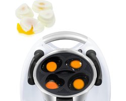 Pocheermachine Eierkoker - accessoires voor Thermomix TM6 - eiervorm voor gekookte eieren - ontbijt eierstomer - gepocheerde eieren vorm voor Thermomix TM6 - siliconen liefdevol inklapbaar