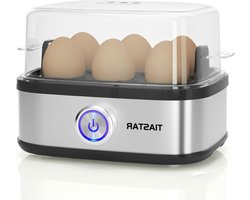 Rapid Egg Boiler 400W Compact Cooker-Multi-Functional-Egg Cooker-Eieren gemakkelijk te pellen-zacht-medium-hard gekookt-Poacher-stomer-zoemer-indicatielampje-roestvrij staal