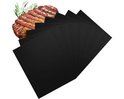 BBQ grillmat grillmatten teflon anti-aanbaklaag gasgrill 40 x 33 cm zwart houtskoolgrill oven.