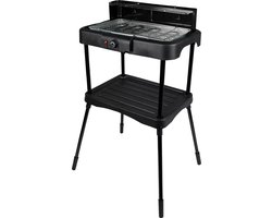 Benson Elektrische 2-in-1 BBQ - Binnen en buiten - Traploze thermostaat - Windscherm - 39x23 cm