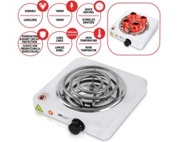 Broil-Master - Elektrische Kolenaansteker - 1000W Vermogen - Regelbare Temperatuur - Verwarmingsplaat - Verwarmingsspiraal - Grillaansteker - Warmhoudplaat - Brander - Wit