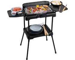 Elektrische Barbecue - Princess 112250 Elektrische BBQ met zijplanken - BBQ - 40x25cm - Met en zonder statief te gebruiken - Met zijplankjes - Ook te gebruiken als tafelgrill - 2200W