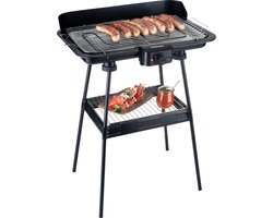 Korona 46221 | Elektrische tafelgrill | Elektrische BBQ | 2200 watt | XXL-grillrooster: 51 x 30 cm groot | BBQ voor op tafel of met voeten | Indicatielampje | Regelbare temperatuurinstelling | Kleur: zwart