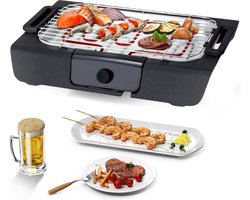 Royalty Line® BGT2000 Elektrische BBQ - 2000W Tafelbarbecue - 38 x 28 cm - Elektrische Grill - Indoor BBQ - Tafel Barbecue - Zwart