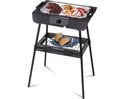 Royalty Line Elektrische Barbecue - Indoor en Outdoor BBQ - Tafelgrill - Elektrische Grill - Grill Oppervlak 40x24 cm - 2000W - Met Stand - Zwart