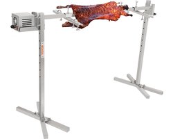 speenvarkensgrill lamsgrill 117 cm, 41 kg roestvrij staal rotisserie spit braadgrill 42 W, lamsgrill BBQ-grill grillwagen barbecue, 8 in hoogte verstelbare grote spiesgrill kalkoenvlees, ham enz.