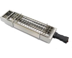 Spiedini ElectroGrill 1800 - Elektrische grill/bbq (met rooster) voor binnen, voor het grillen/barbecuen van saté, arrosticini of spiesjes - 1800 Watt - Materiaal: rvs