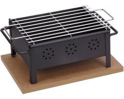 Tafel barbecue voor binnen en buiten 25x20cm inclusief RVS rooster.