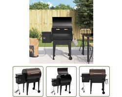 The Living Store Multifunctionele Pelletbarbecue - Zwart - 94 x 47 x 88 cm - 6-in-1 veelzijdigheid