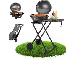 TZS First Austria Elektrische BBQ XXL - met Grillplaat - 2400 W - Grilloppervlak 44 x 33.5cm - Zwart