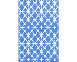 vidaXL - Buitenkleed - 120x180 - cm - PP - blauw - en - wit