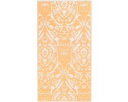 vidaXL - Buitenkleed - 120x180 - cm - PP - oranje - en - wit