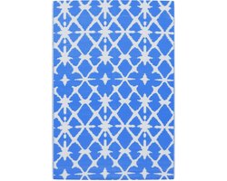 vidaXL - Buitenkleed - 140x200 - cm - polypropeen - blauw - en - wit