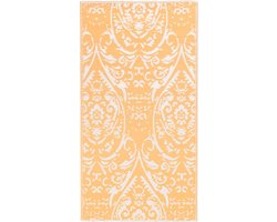 vidaXL - Buitenkleed - 80x150 - cm - PP - oranje - en - wit