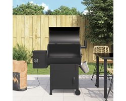 vidaXL Pelletbarbecue met schoorsteen 104 cm ijzer zwart